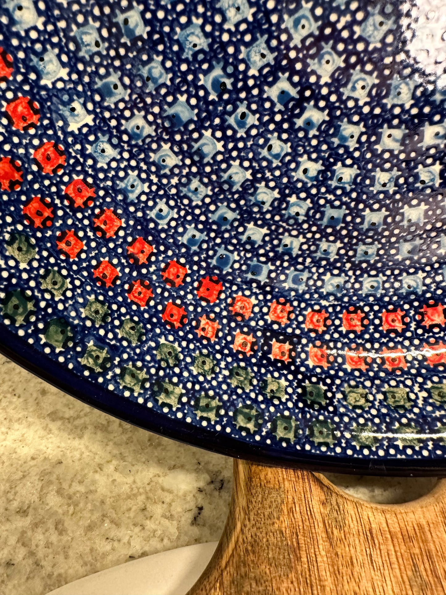 Millena Polish Pottery, Artist Basia, Large Handled Baker