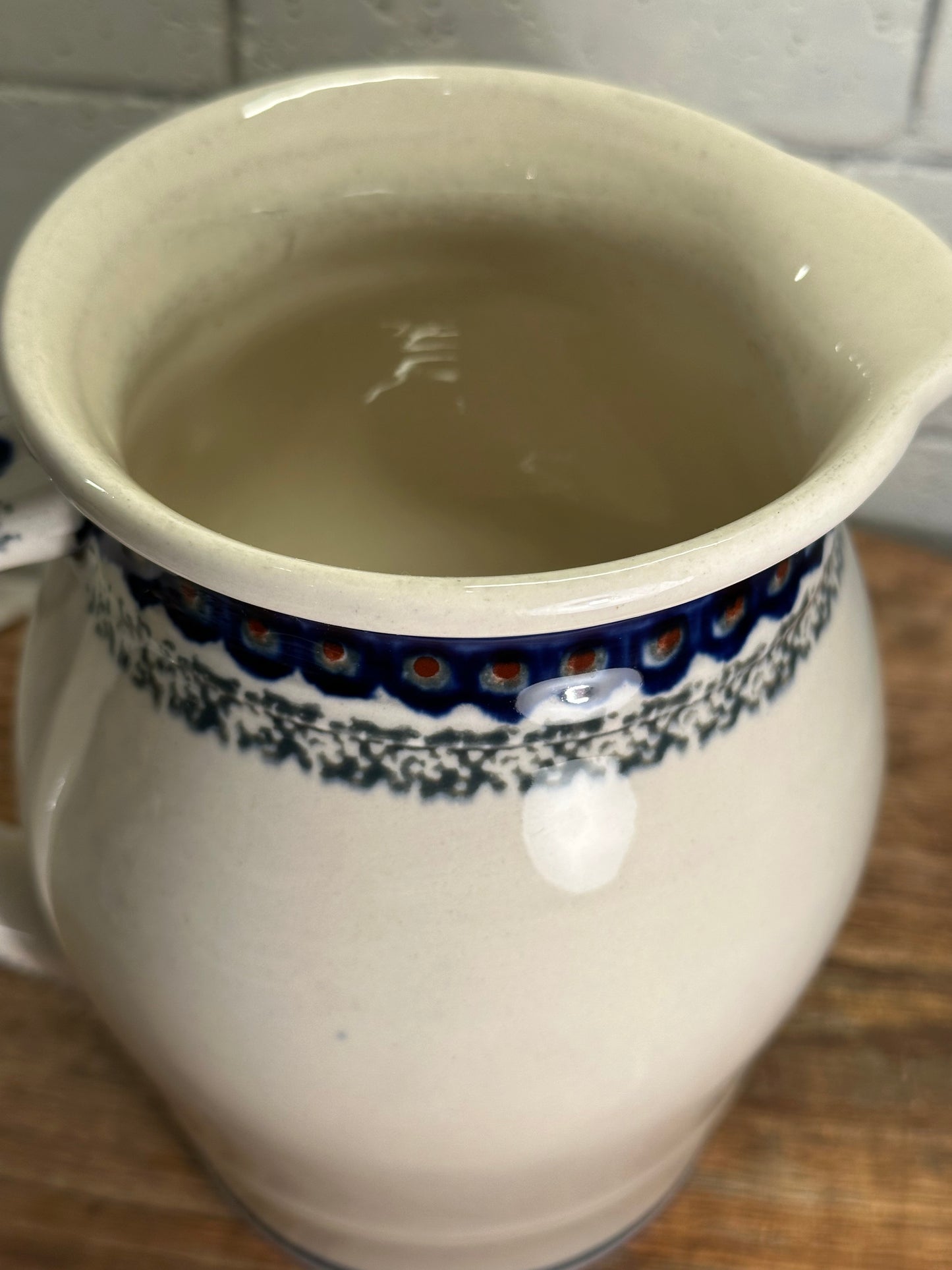 Zaklady Polish Pottery, Traditional Pitcher, Preowned
