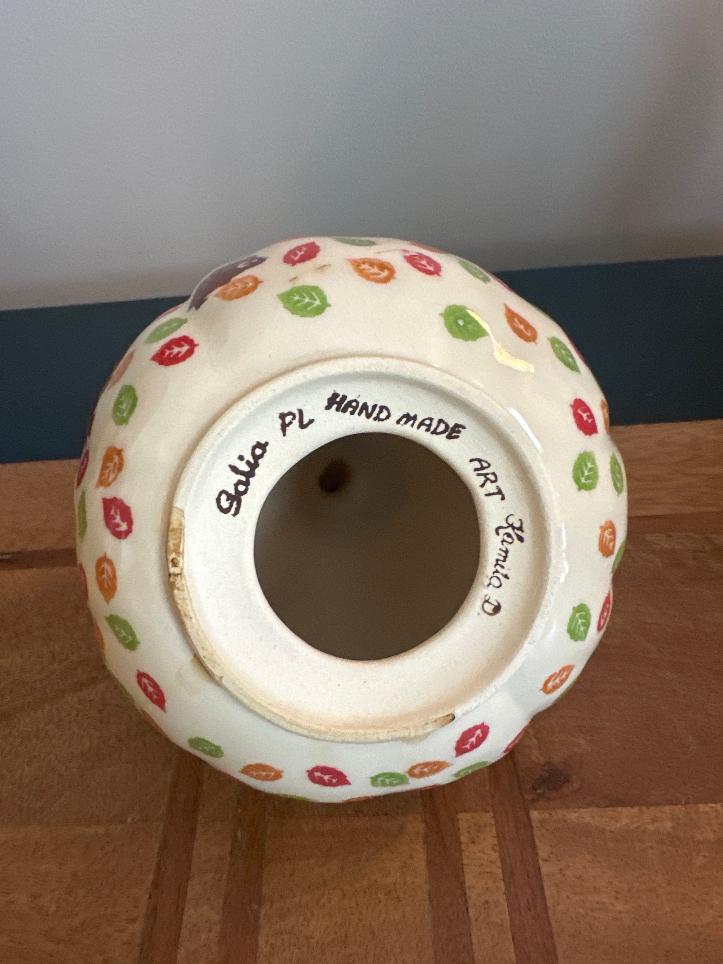 Galia Polish Pottery Maple Forest Large Pumpkin