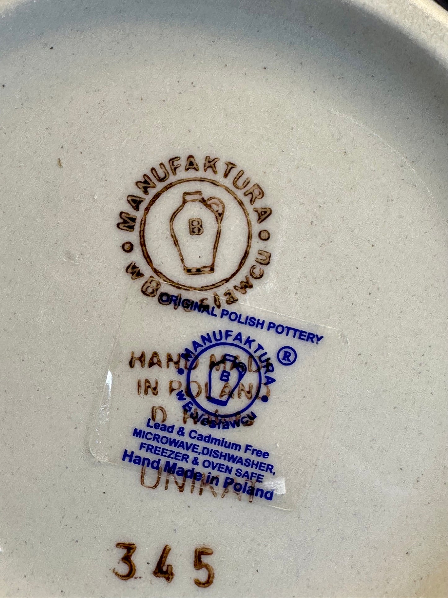 Manufaktura, Blue Diamond, Round Scalloped Bowl. 5.5"