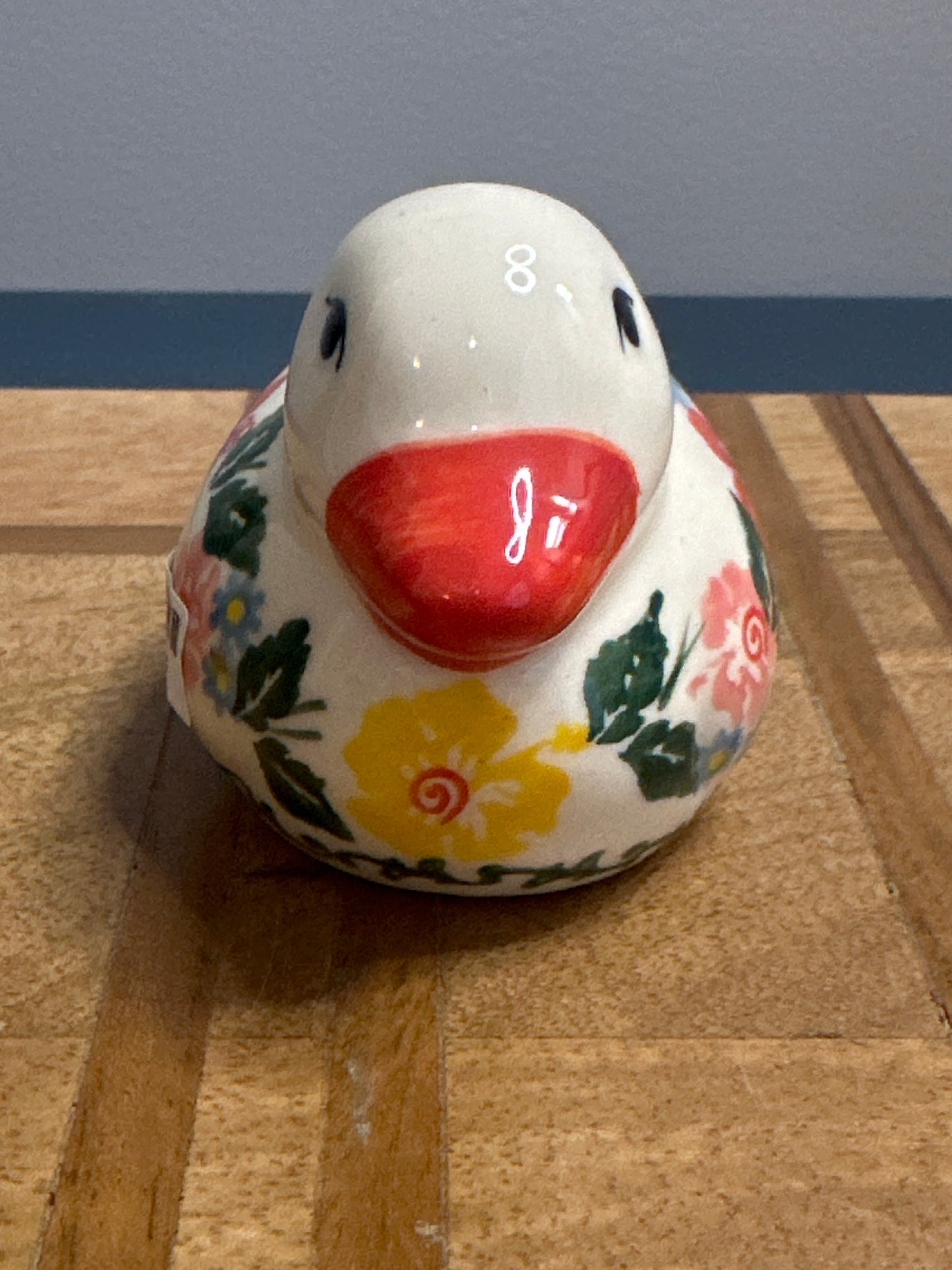 Ceramika Bona, Polish Pottery, Hibiscus Haven, Duck Figurine