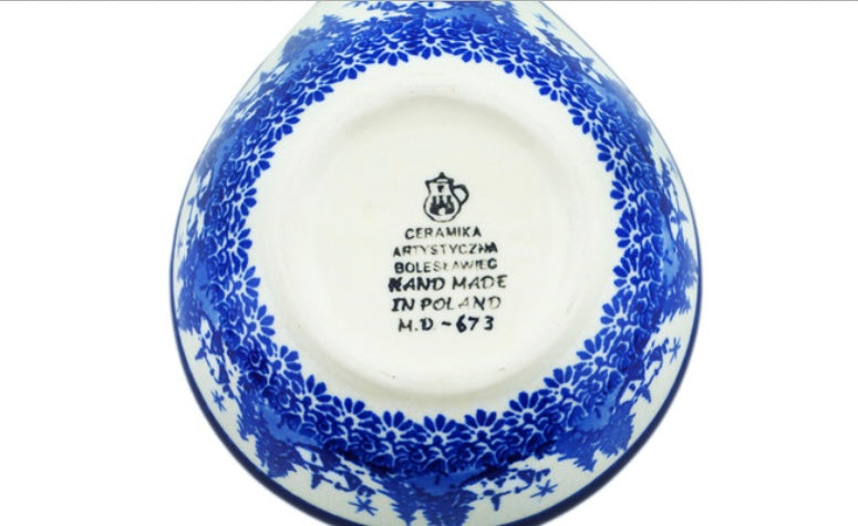 Ceramika Artystyczna Polish Pottery, Blue Winter, Condiment Dish/Spoon Rest
