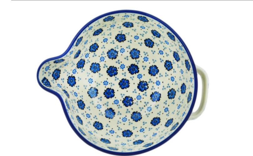 Ceramika Artystyczna Polish Pottery, Flowing Blues, Batter Bowl