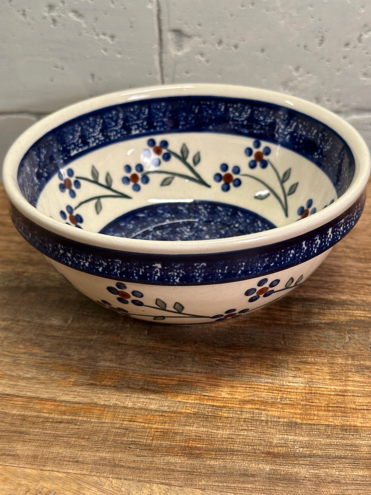 Wiza Polish Pottery, Traditional Pattern, Ribbed Bowl, Preowned