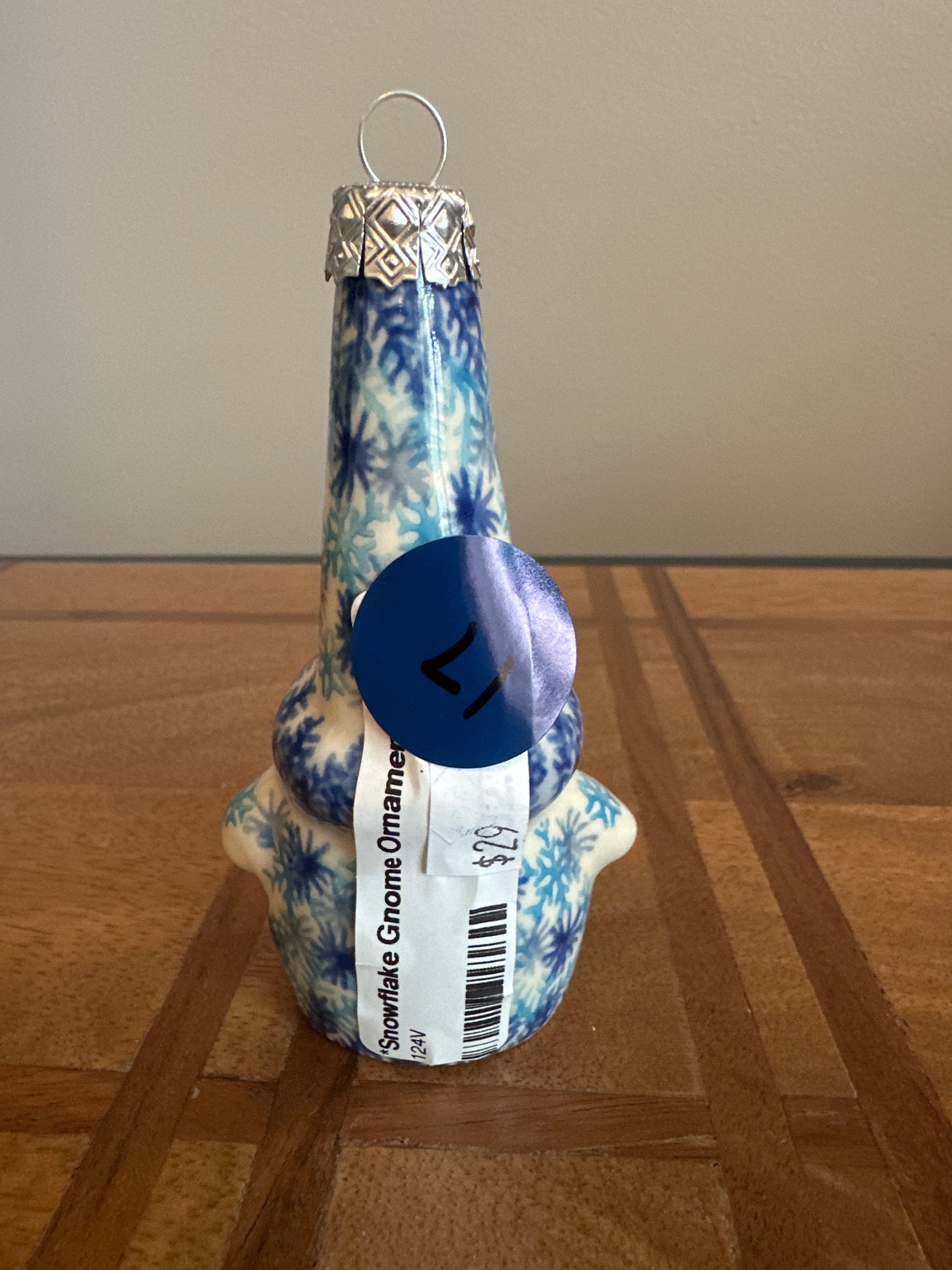 Galia Polish Pottery Snowflake Gnome Ornament