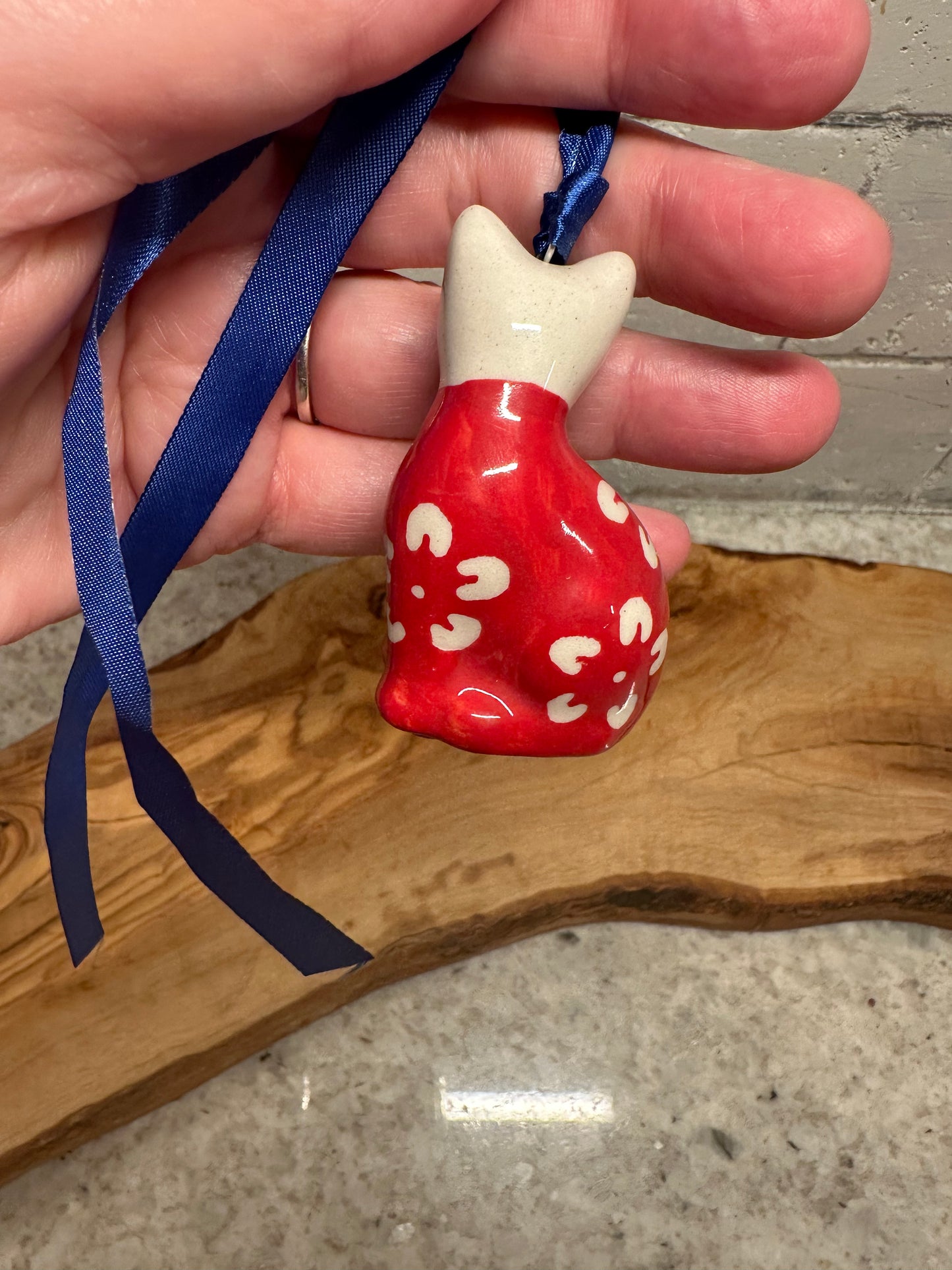 Manufaktura, Red Blossom, Cat Ornament