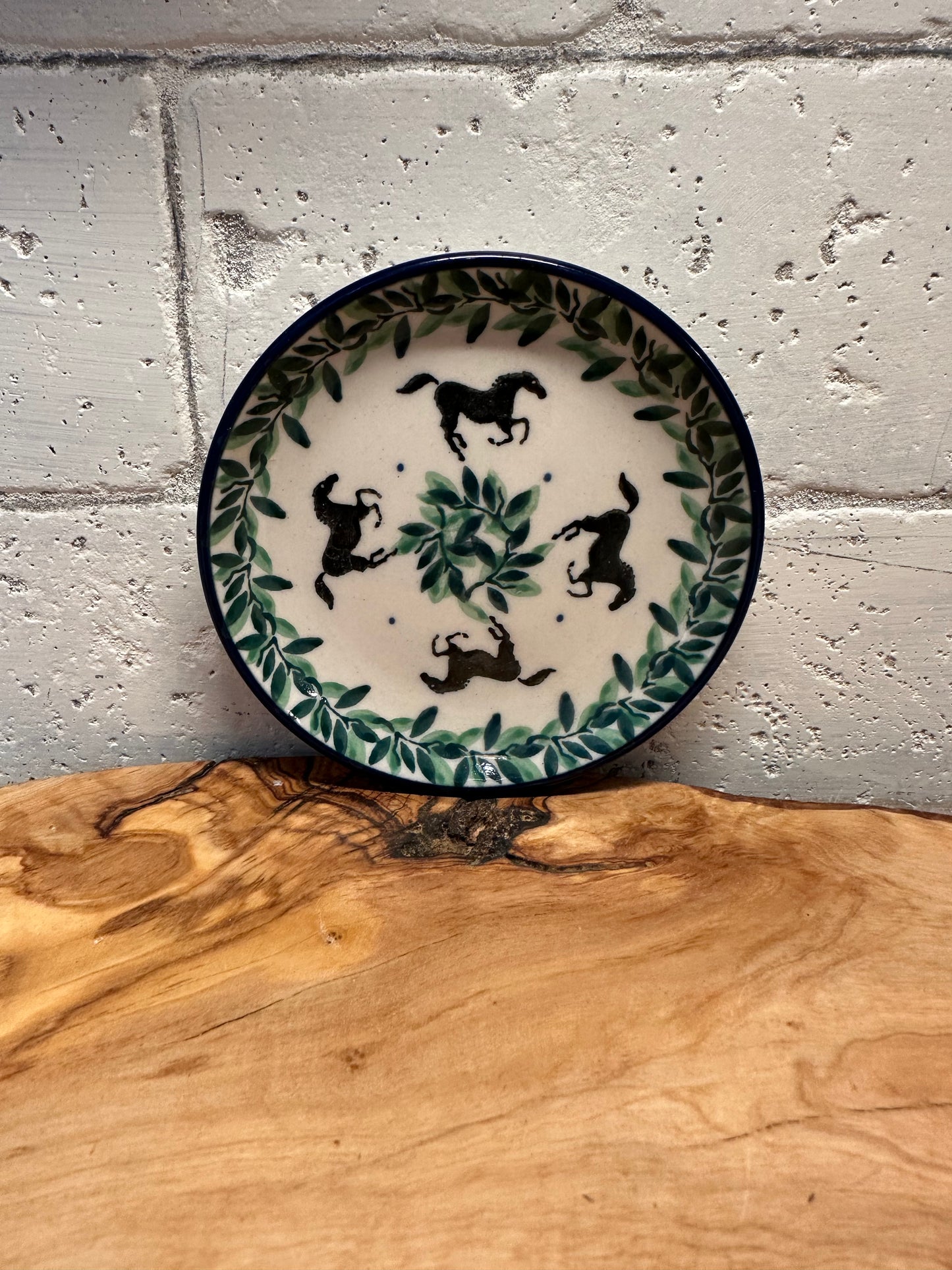 Ceramika Artystyczna Polish Pottery, Mustang Forest, Small Plate/Coaster