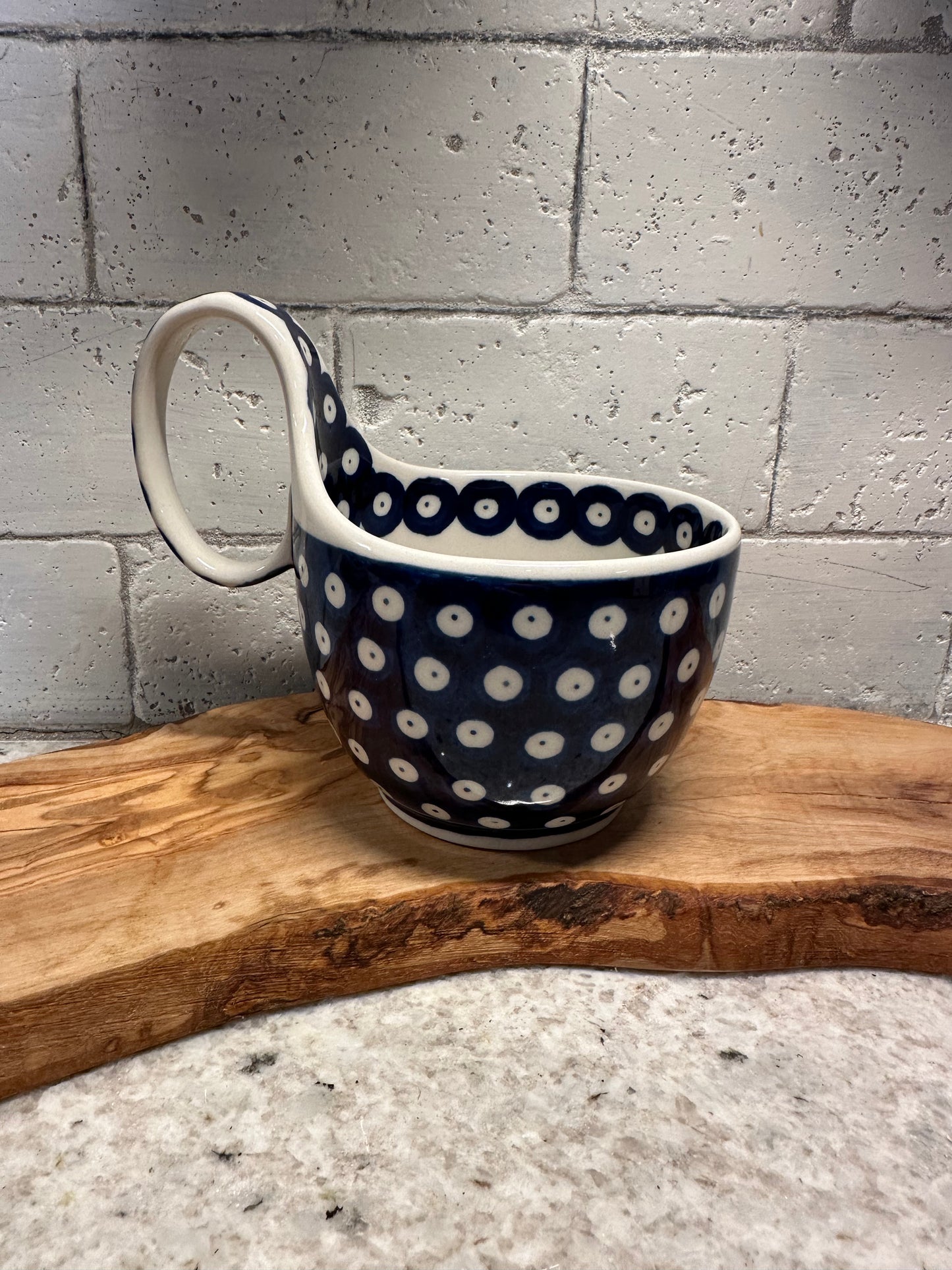 Ceramika Artystyczna Polish Pottery, Traditional Owl Eye Loop Mug