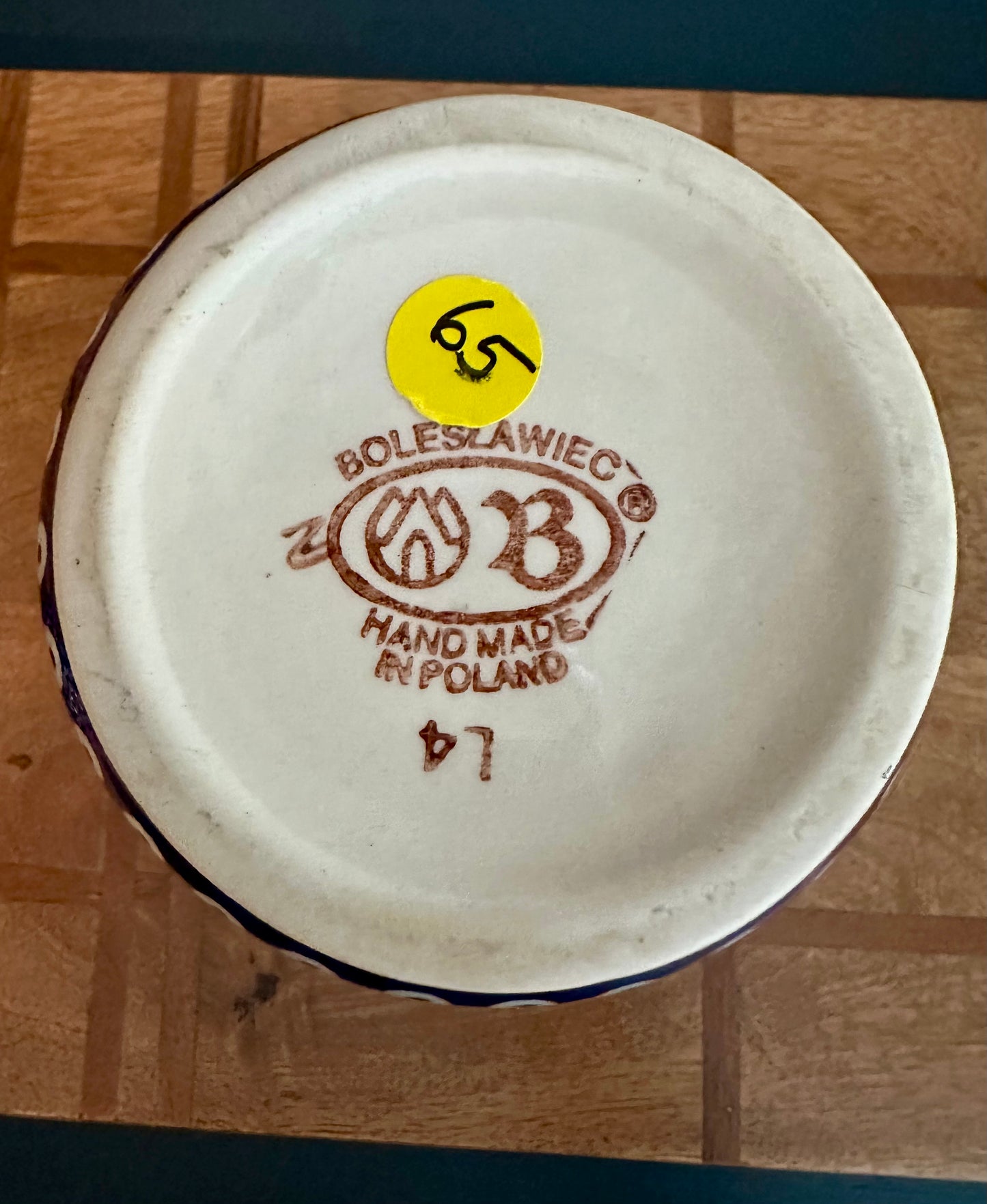 Preowned- Zaklady Polish Pottery, 9" Lidded Canister Jar