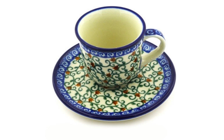 Ceramika Artystyczna, Vineyard Tulips, Espresso Cup and Saucer