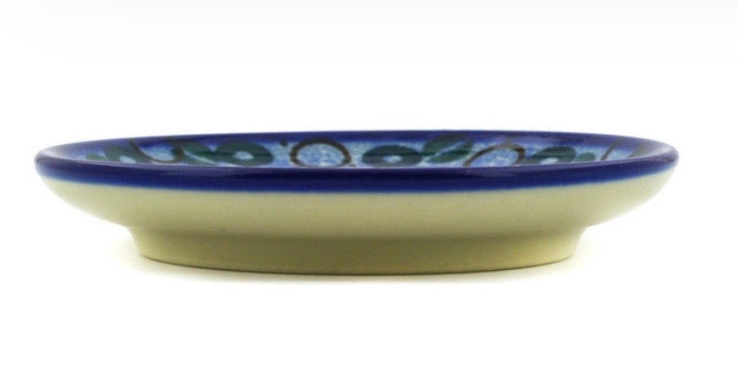 Ceramika Artystyczna, Blue Rooster, Coaster/Mini Plate