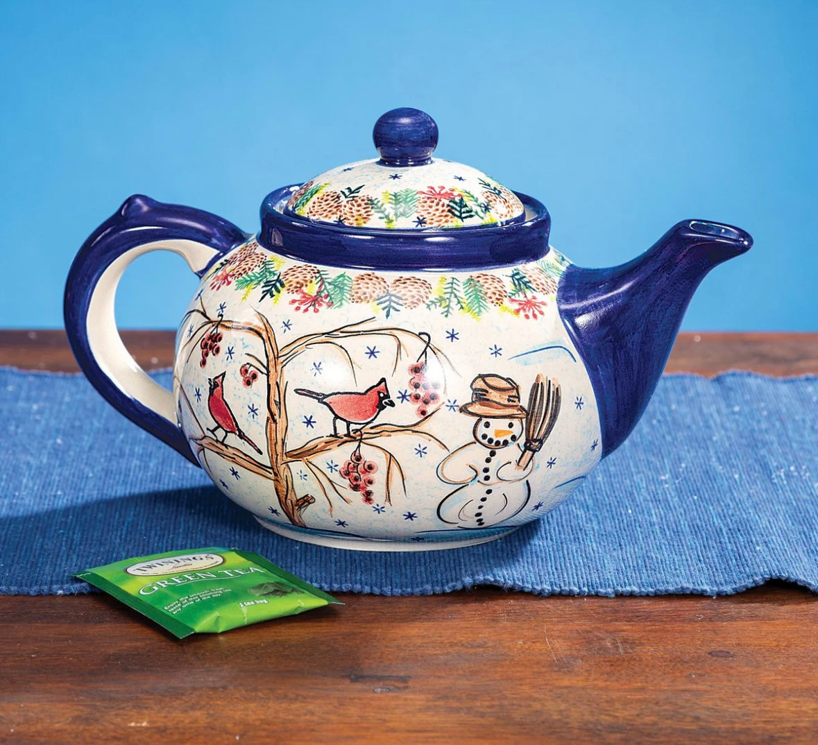 Kalich, Snowman and Cardinal Large Teapot