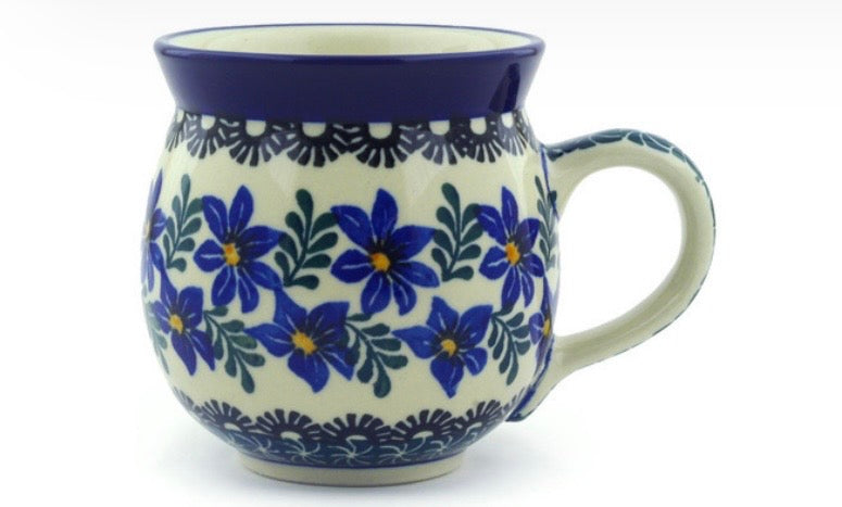Ceramika Artystyczna, Blue Violets, Medium Bubble Mug