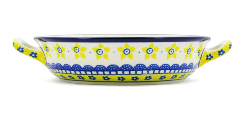 Ceramika Artystyczna, Sunshine, Round Baker with Handles