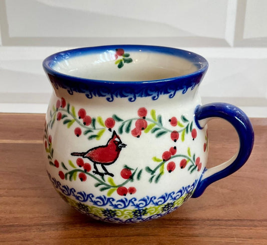 Vena Polish Pottery, Cardinal, Bubble Mug 16 oz