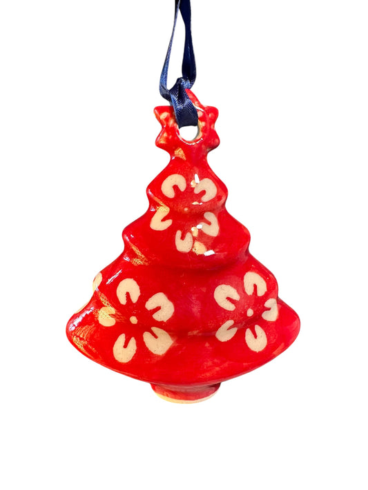 Manufaktura Red Blossom Flat Tree Ornament