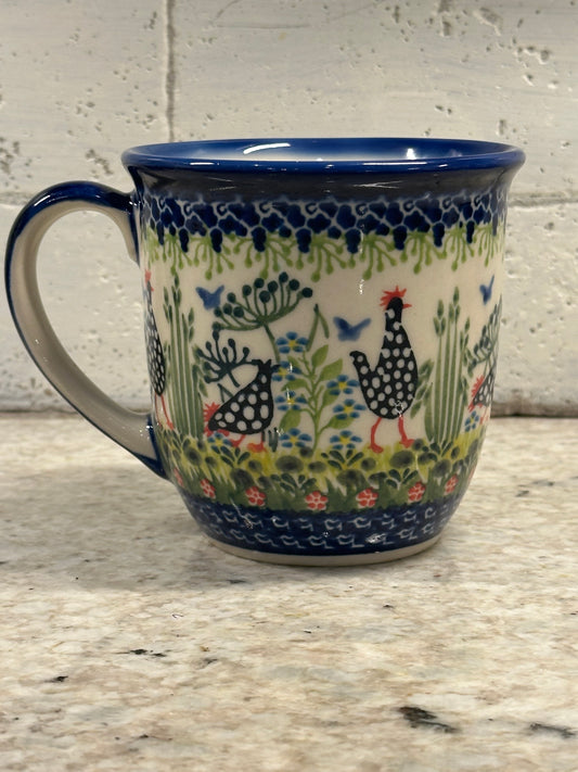 Kalich, Art Level A, Black Polka Chicken, Viking Large Straight Mug 16 oz