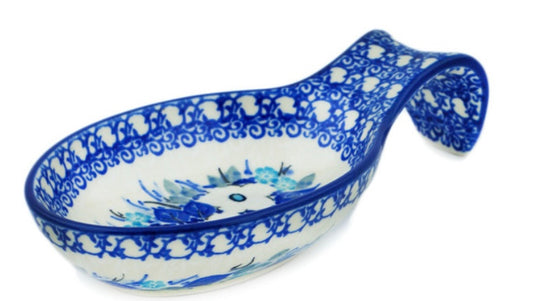 Ceramika Artystyczna Polish Pottery, Unikat U5050, Delicate Magnolia, Spoon Rest