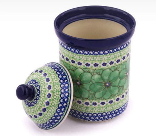 Ceramika Artystyczna, Key Lime Dreams, Large Covered Canister 9"