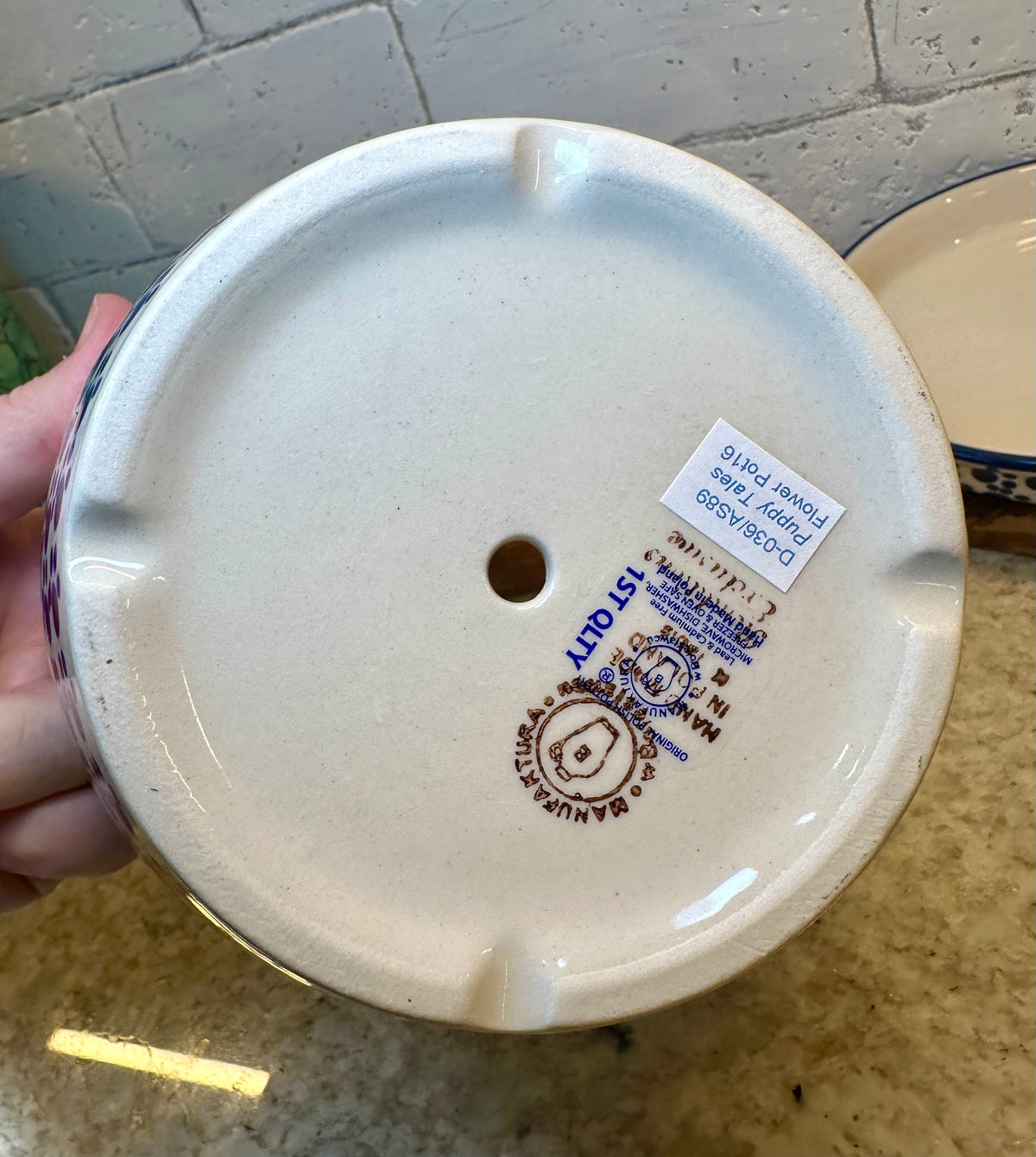 Manufaktura, Puppy Tales, Medium Flower Pot with Drainage Hole and Tray
