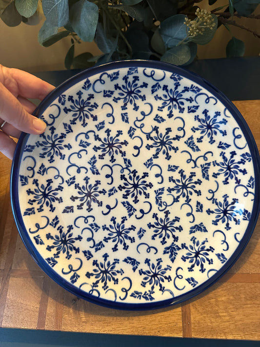 Zaklady Polish Pottery, Blue & White Dinner Plate