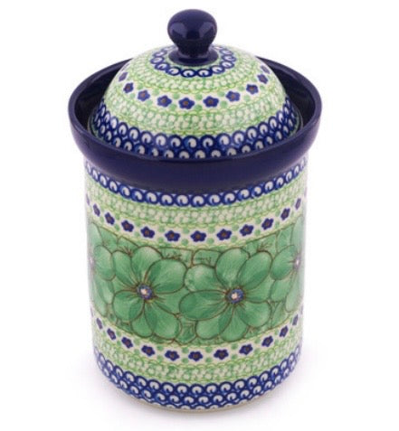 Ceramika Artystyczna, Key Lime Dreams, Large Covered Canister 9"