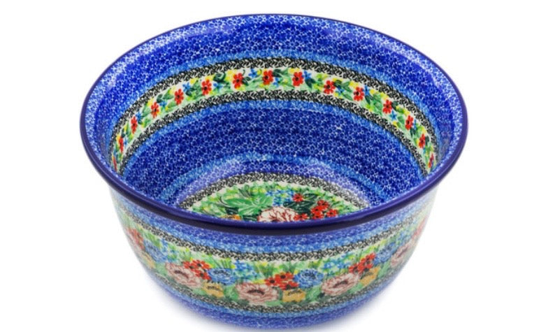 Ceramika Artystyczna, U4863 Carnation Valley,  Large Mixing Bowl  11"