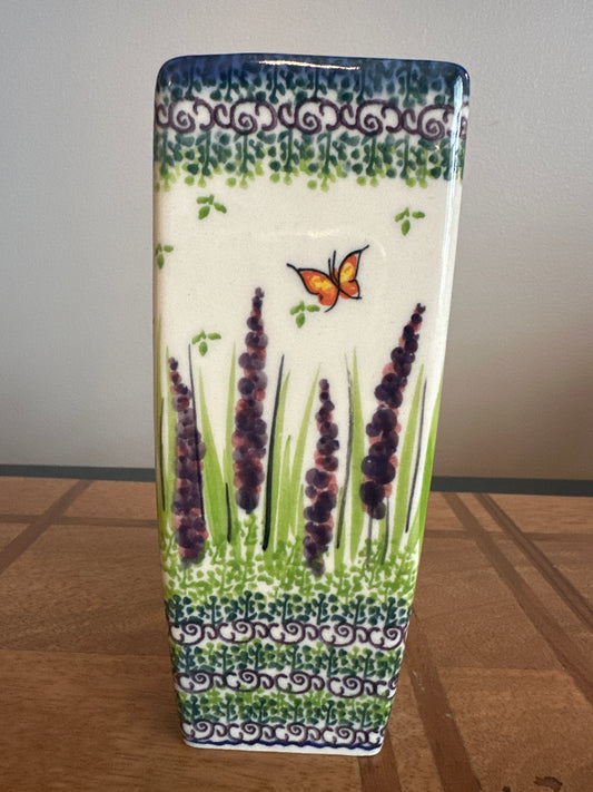 Galia Polish Pottery Lavender with Butterfly Vase