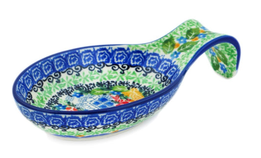 Ceramika Artystyczna Polish Pottery, Unikat, My Garden Window, Spoon Rest