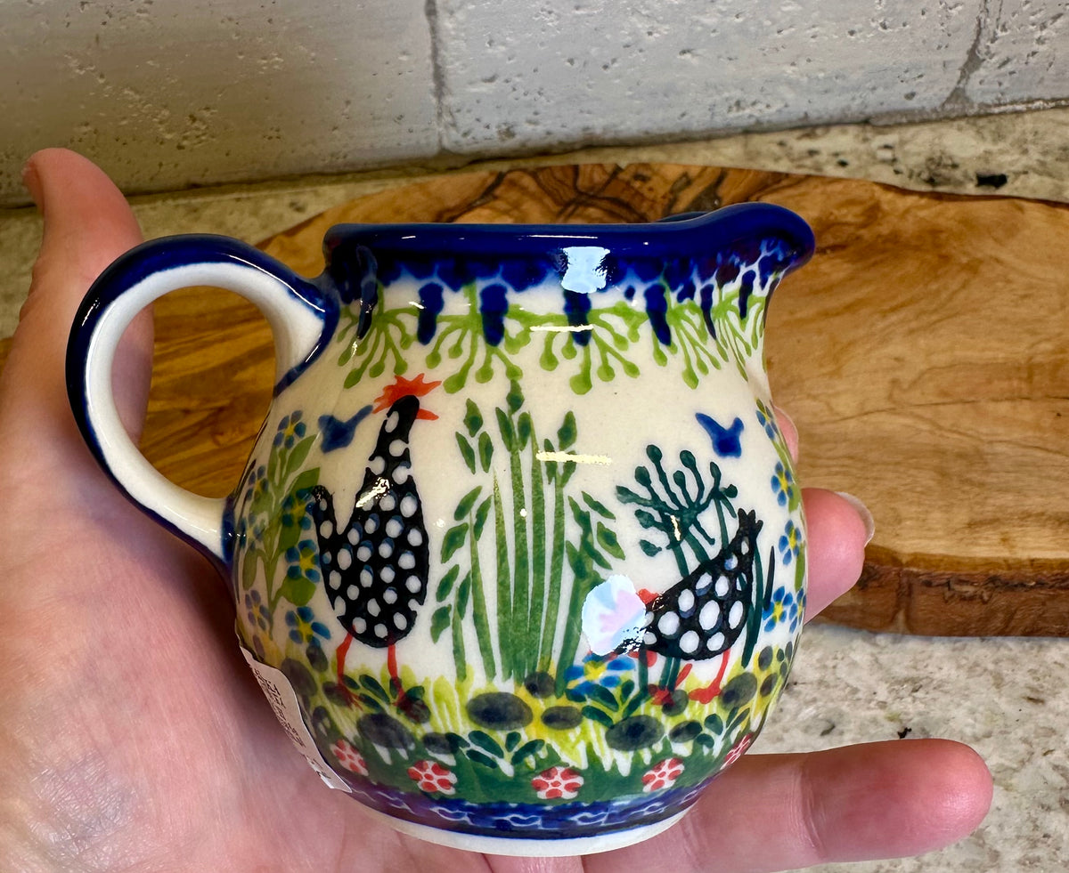 Kalich, A1 Level, Black Polka Chicken Creamer/Small Pitcher 6 oz