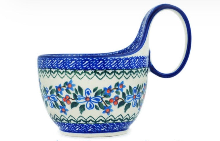 Ceramika Artystyczna, Azure Blooms, Loop Mug/Bowl