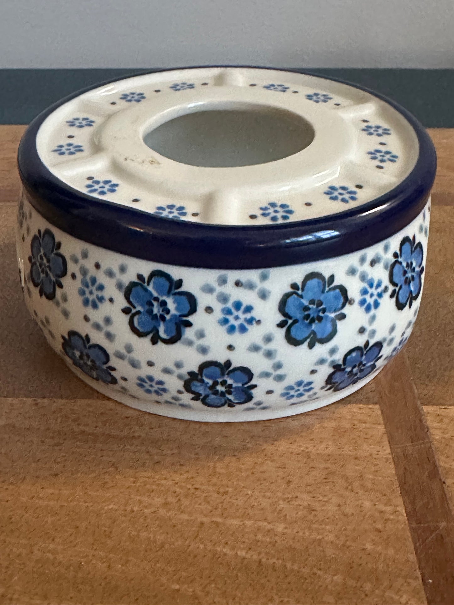 Ceramika Artystyczna Polish Pottery, 4" Flowing Blues, Warmer
