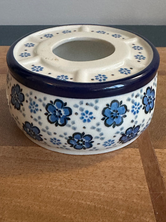 Ceramika Artystyczna Polish Pottery, 4" Flowing Blues, Warmer