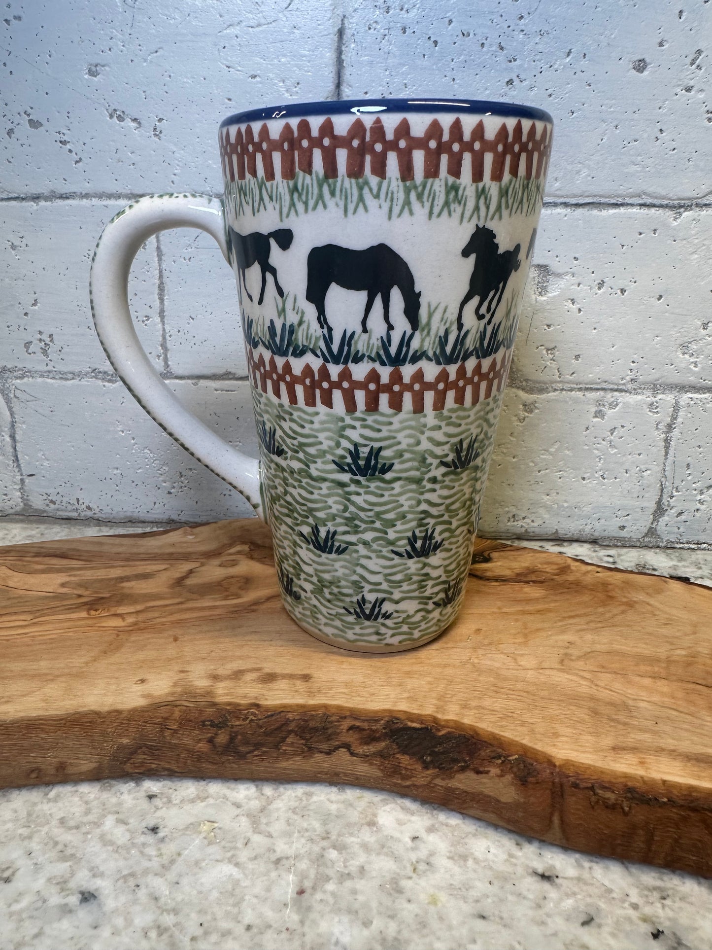 Manufaktura, Horsin' Around, Tall Mug, 12.5 oz.