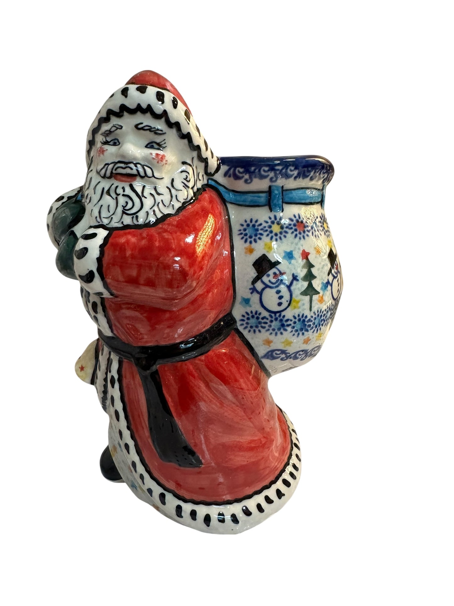 Vena, Dancing Snowman, Santa Shaped Jar 9"