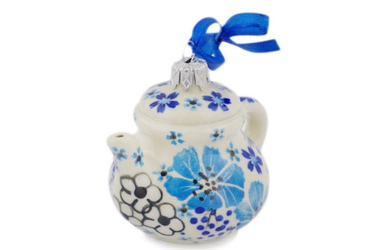 Bona,  Pansy Dawn, Teapot Ornament 3"