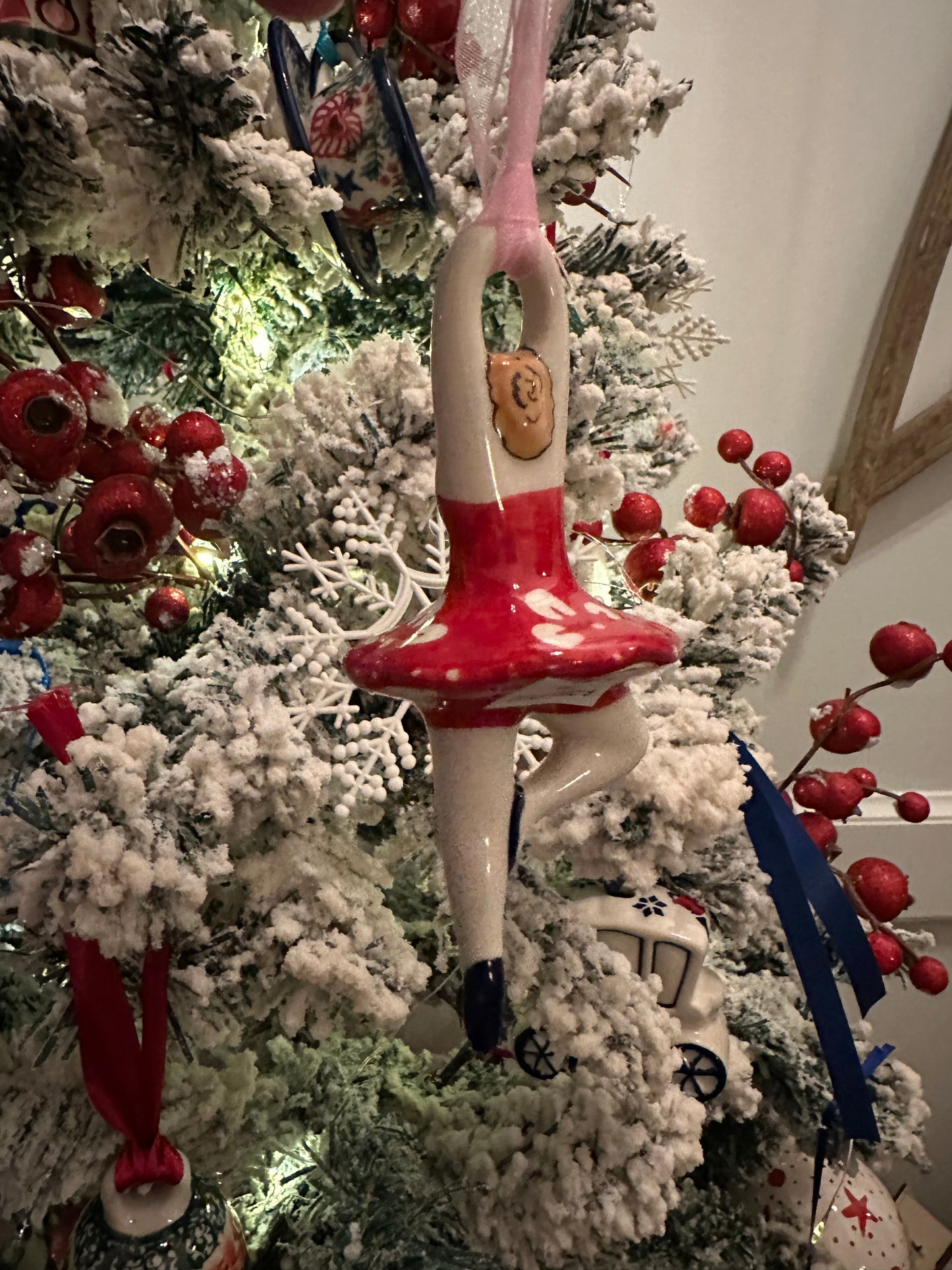 Manufaktura Red Blossom Ballerina Ornament