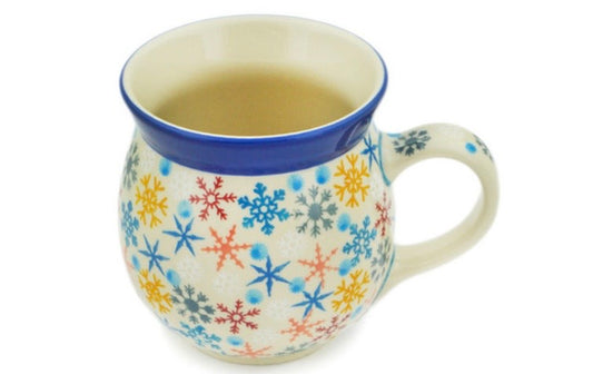 Ceramika Artystyczna, U5029, Vintage Snow Fall, Large Bubble Mug