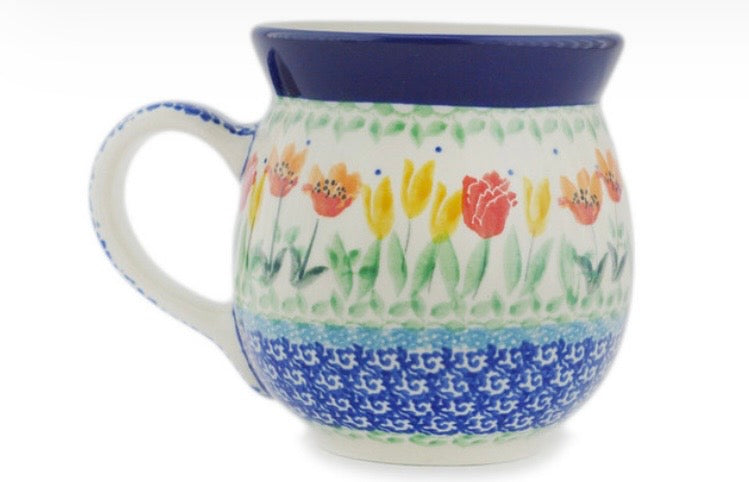 Ceramika Artystyczna, U5224 Butterfly Summer Wreath, Large Bubble Mug