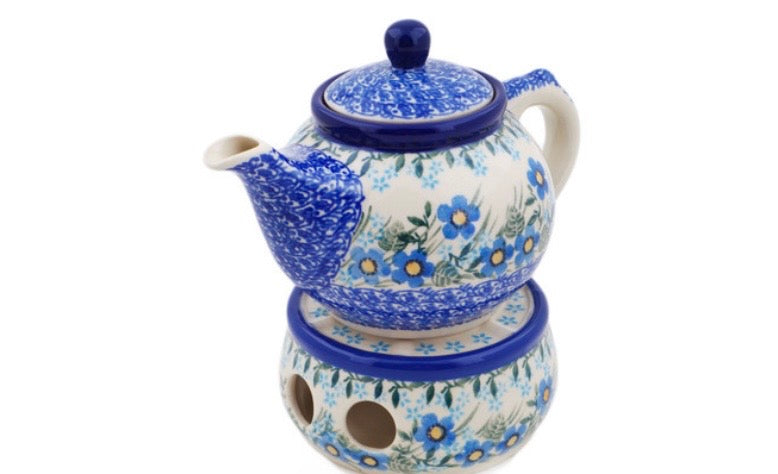 Ceramika Artystyczna, Blue Joy, Tea or Coffee Pot with Heater