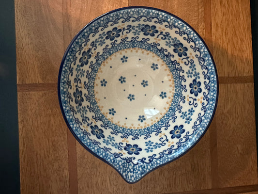 Ceramika Arystyczna Polish Pottery, Blue Daydreaming, Spouted Bowl