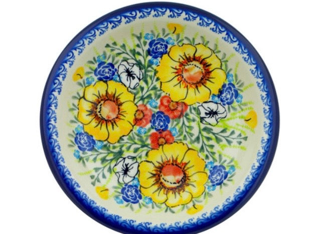 Ceramika Nina, Unikat Bright Blooms, Shallow/Pasta/Serving Bowl