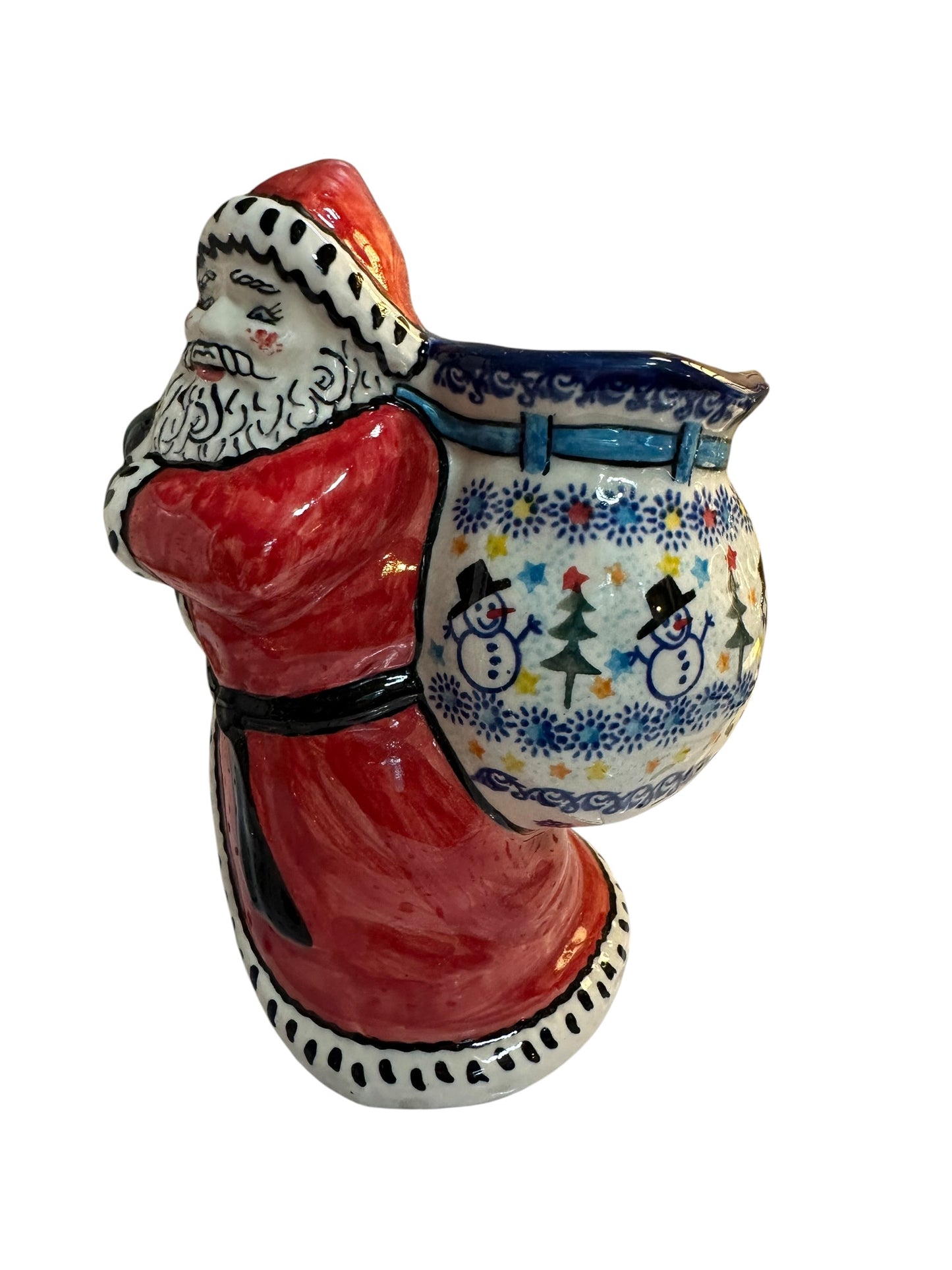 Vena, Dancing Snowman, Santa Shaped Jar 9"
