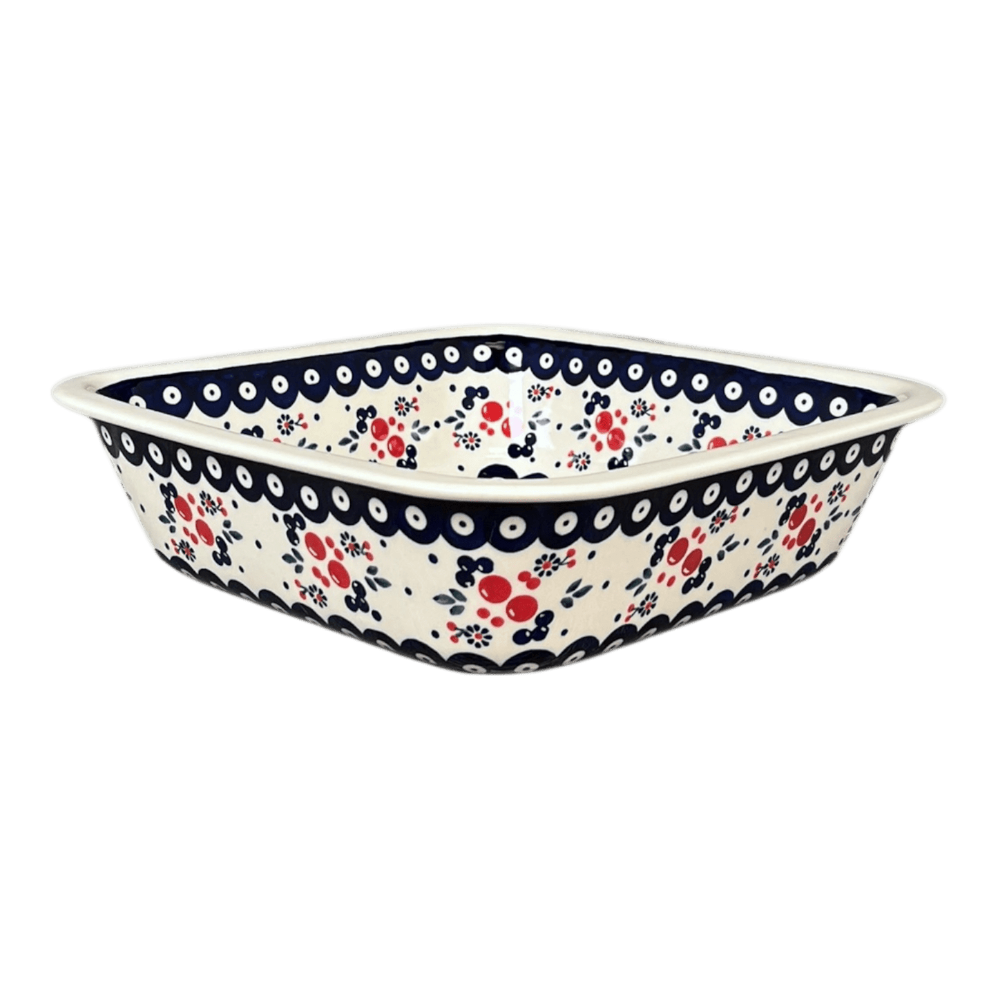 Baker, Square, 11.5" Deep in "Berry Dot" by Manufaktura