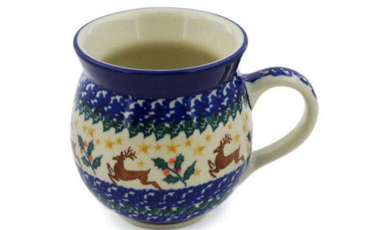 Ceramika Artystyczna, Prancing Reindeer, Medium Bubble Mug