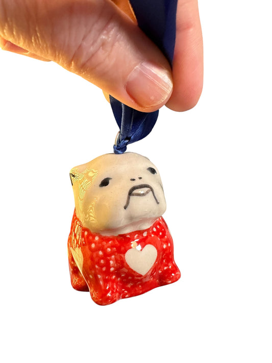Manufaktura, Heartfelt Hearts, Bulldog, Ornament