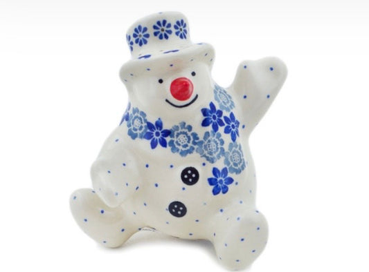 Ceramika Artystyczna,  Blue Country Field, Snowman Figurine