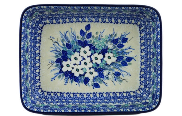 Ceramika Artystyczna, Unikat U5050, Delicate Magnolia, Rectangular Baker