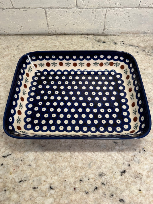 Zaklady Polish Pottery, Traditional Mosquito, Medium Rectangular Baker