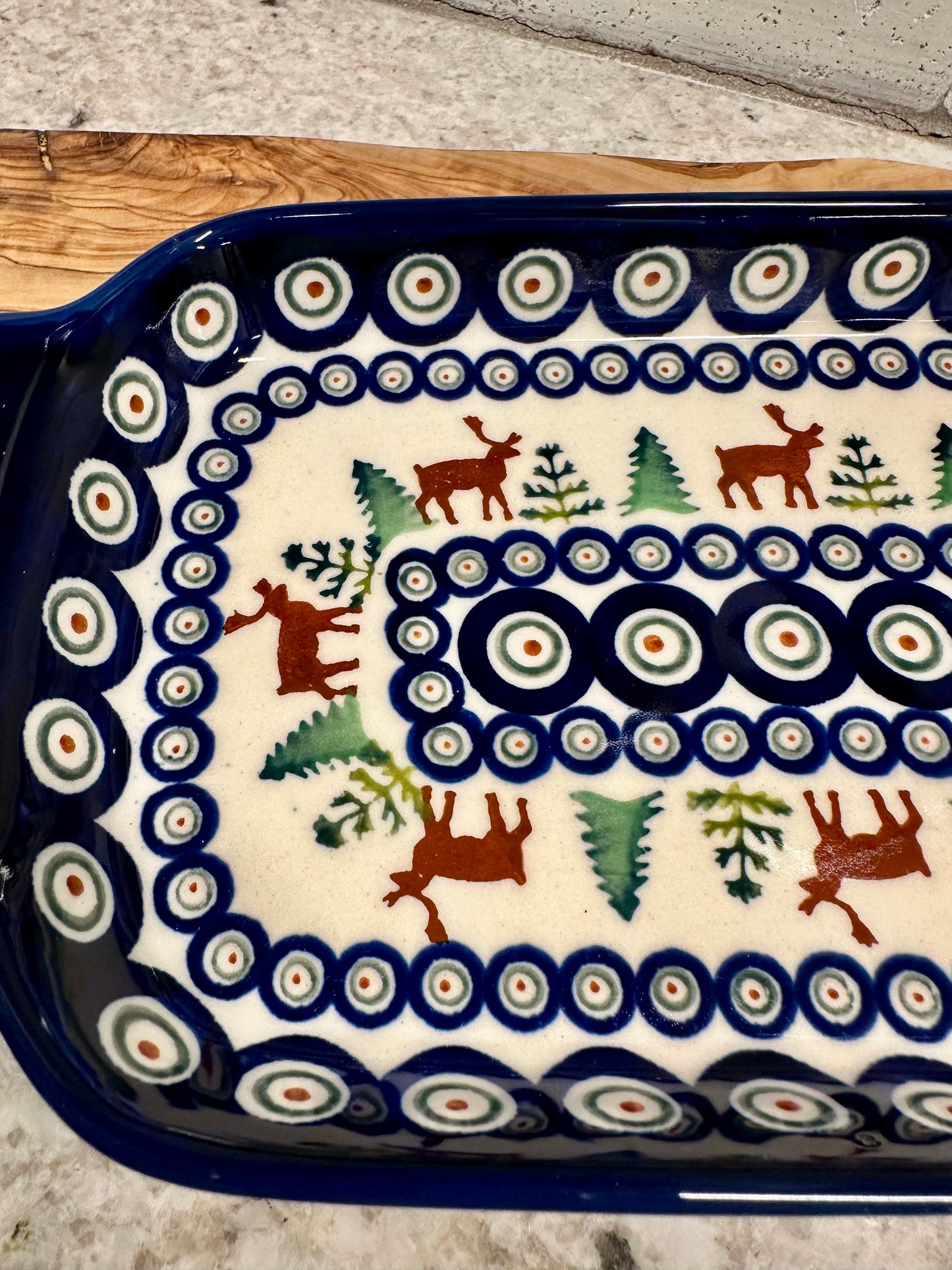 Zaklady, Reindeer Pine Bread Tray with Handles